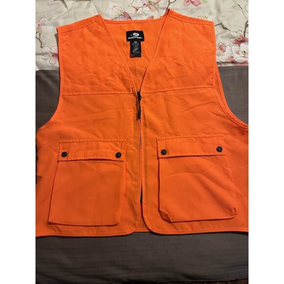 Mossy Oak Blaze Orange Zip-up Field Hunting Vest S/M quilted shoulders - Picture 1 of 3